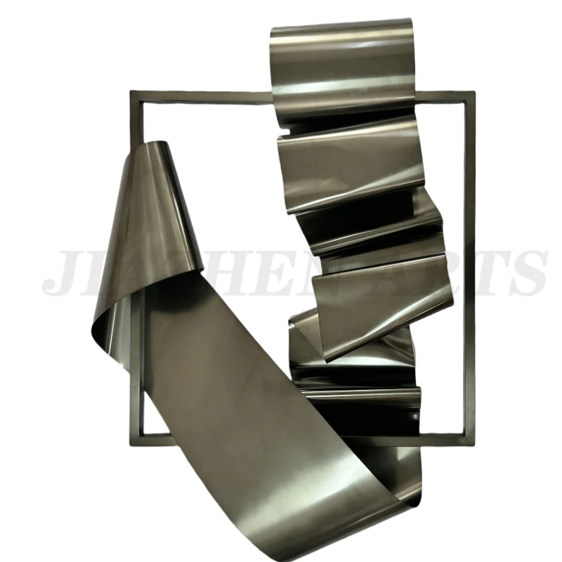 unique Handmade Metal Wall Sculpture Chrome Modern Abstract 3D Wall Hanging Art Artwork Gold Metal Art Hotel Luxury Home Decor