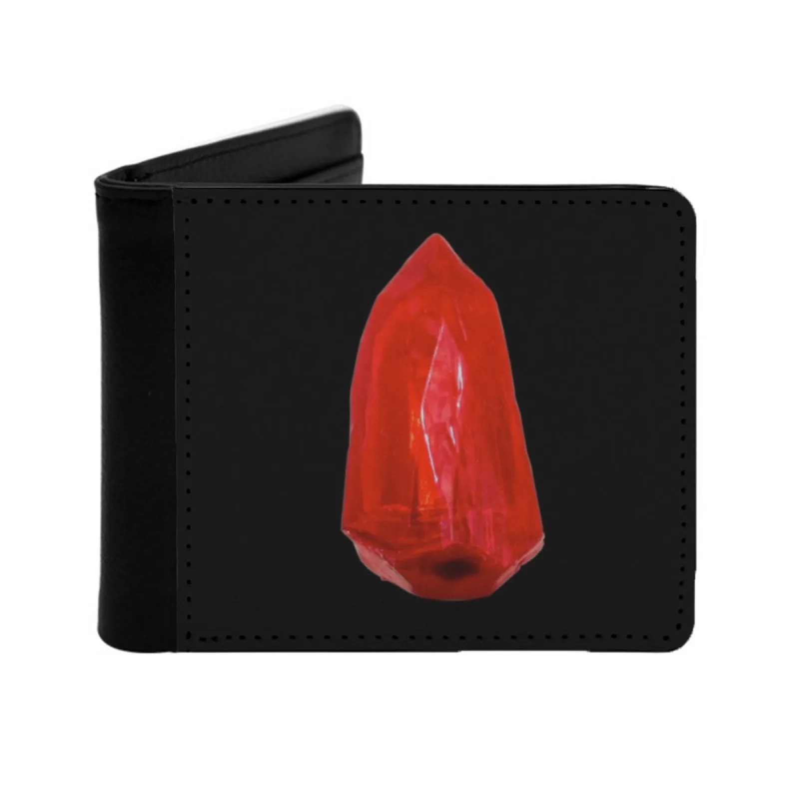 Kyber Crystal Red Leather Men Wallets Credit Card Holder Purse Black Wallet Kyber Crystal Blue Red Green Purple Yellow