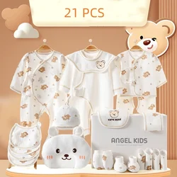 21/24/26 pieces/lot Newborn Baby Clothing Set Boys Girls 100% Cotton Infant Outfits Spring Autumn  Baby Hat Bib Clothes Suit