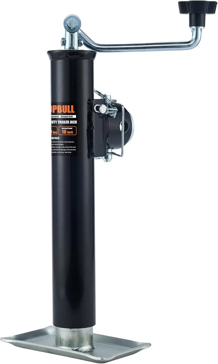 

5000 lb Weld-on Swivel Trailer Jack with 10" Lift and Footplate for RVs, Boats, Trailers