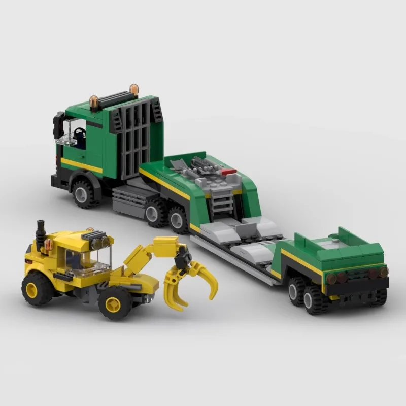 

MOC-88694 Logging Transport Trailer City Cars Idea moc Building Blocks Bricks Technique Creative DIY Assemble Model Set