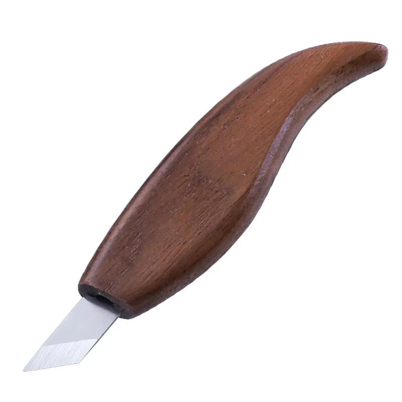 Walnut carving knife with flat handle, wood scraping, digging spoon, bending , straight, manual carving set, woodworking tools