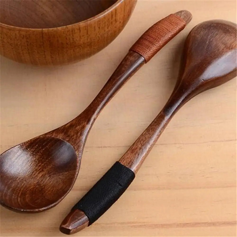 

Handmade Dessert Wood Catering Scoop Hand-made Tableware Cooking Utensil Wooden Spoon Kitchen Tool Soup Spoon