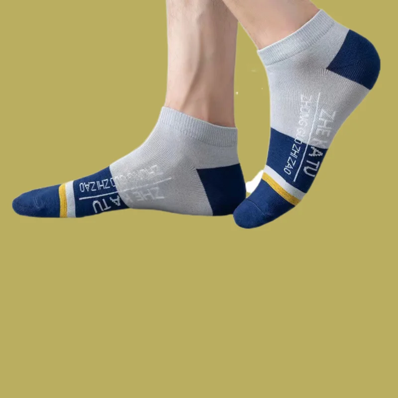 Chaussettes de bateau fines absorbant la sueur pour hommes, respirantes, basses, bouche peu profonde, invisibles, assorties, été, document, 5/10 paires