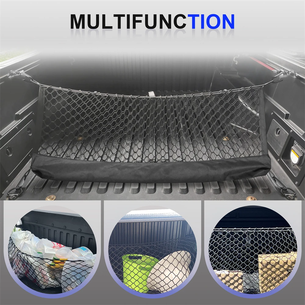 For Chevy Silverado For GMC Sierra 2013-2024  Car Trunk Net Elastic Luggage Net Cargo Organizer Storage Car Mesh Network Pocket