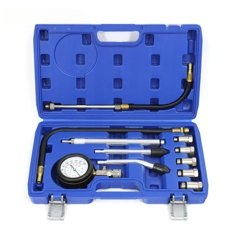 Multifunction Pressure Gauge Kit with Storage Case Cylinder Pressure Tester Motorcycle Cylinder Pressure Gauge
