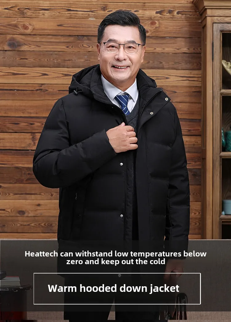 Men's Down Coats And Parkas Warm Winter Down Jacket Hooded High Quality Puffer Jacket Man Snow Peak Windproof Luxury Padding