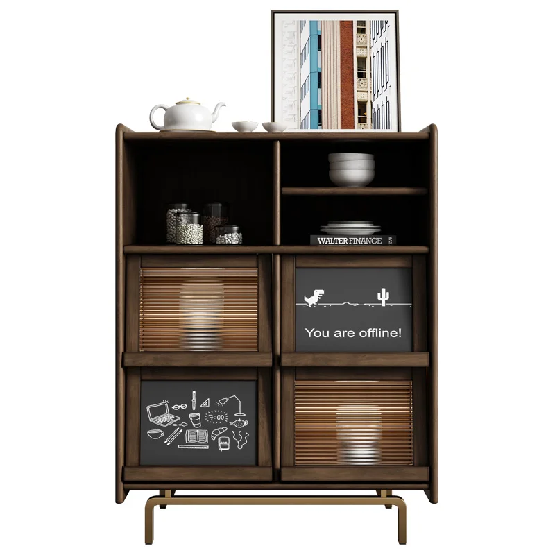 

Retro luxury all solid wood sideboard modern simple living room storage cabinet storage cupboard tea cabinet