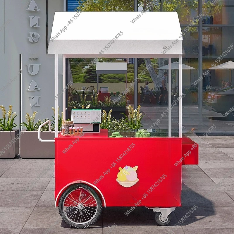 Ice cream machine stall trolley, special ice cream promotion vehicle, milk tea tea yogurt display cabinet, commercial truck