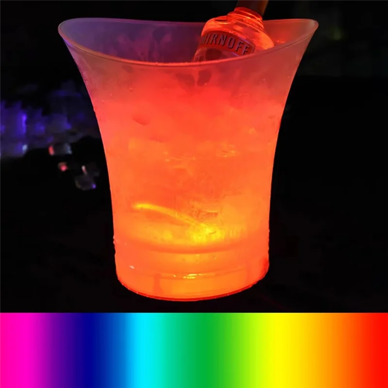 

ABAE-5L Waterproof Plastic LED Ice Bucket Bars Nightclubs LED Light Up Champagne Beer Bucket (Color Changing)