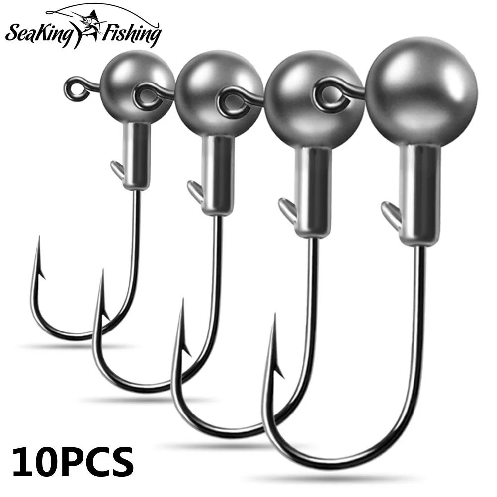 10PCS Hot Head Fishing Hook Hard Bait Crank Jig Hook Lead Hook Sharp Lure Fishing Tackle