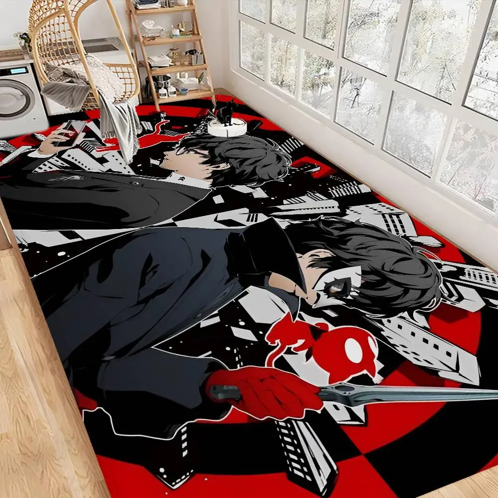 

P-persona 5 C-classic Anime Hallway Carpet Non-Slip Laundry Room Mat Laundry Decor Balcony Child Living Room Toilet Rug