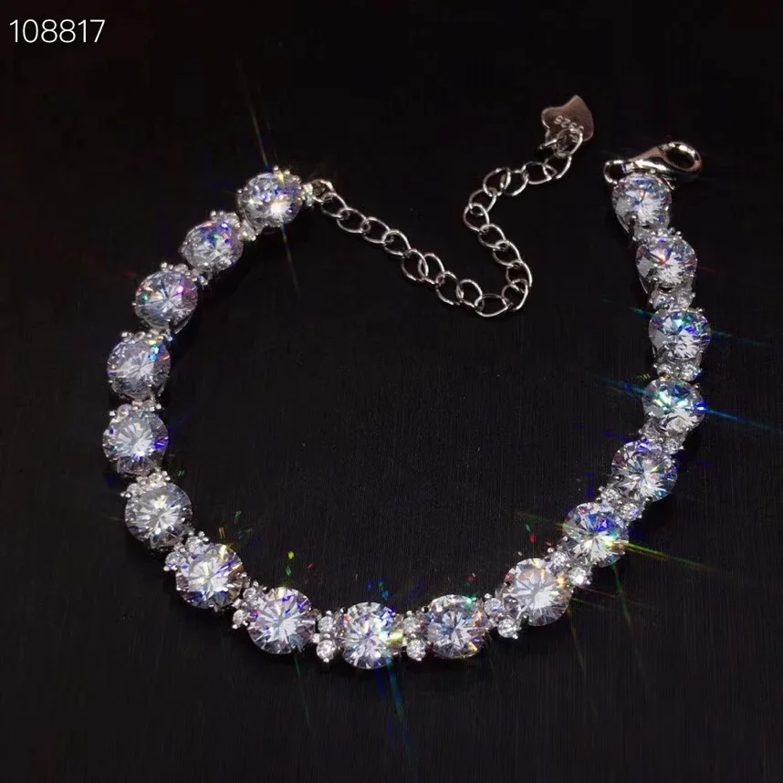 

CoLife Jewelry Moissanite Bracelet for Daily Wear 17 Pieces D Color Moissanite Silver Bracelet 925 Silver Moissanite Jewelry