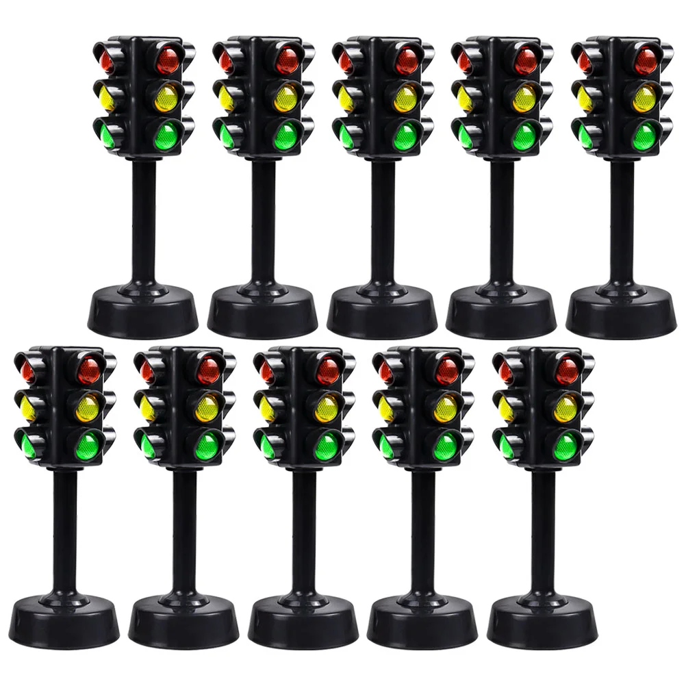 

10 Pcs Traffic Light Model Interesting Lamp Signs Outdoor Decor The Signal Toy Mini Abs Child