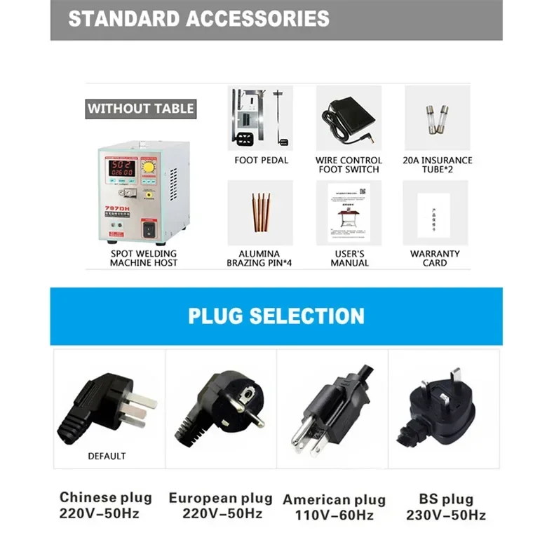 797DH Pedal Hand held Portable 18650 lithium battery pack Spot welding Micro Welding butt Electric welding machine