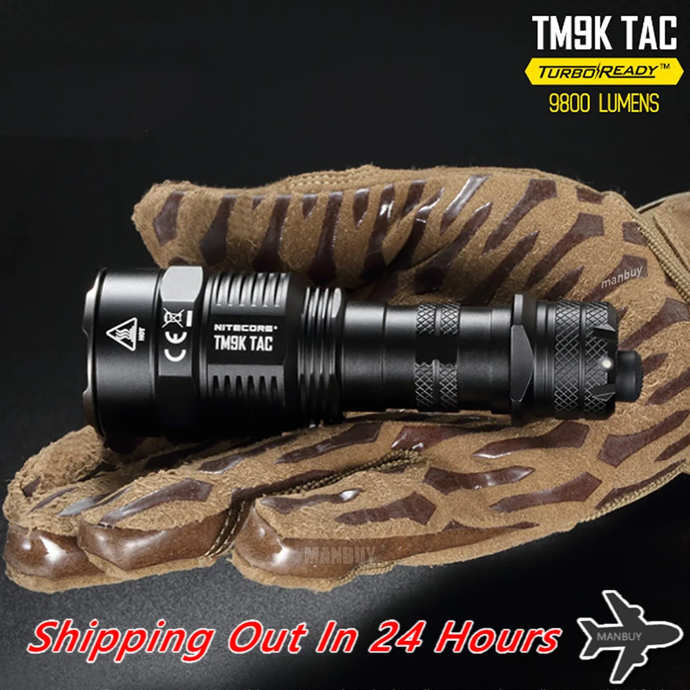 wholesale NITECORE TM9KTAC 9800 LMS Super Bright Torch Spotlight Handheld Tactical Flashlight USB-C Rechargeable 5000mAh Battery