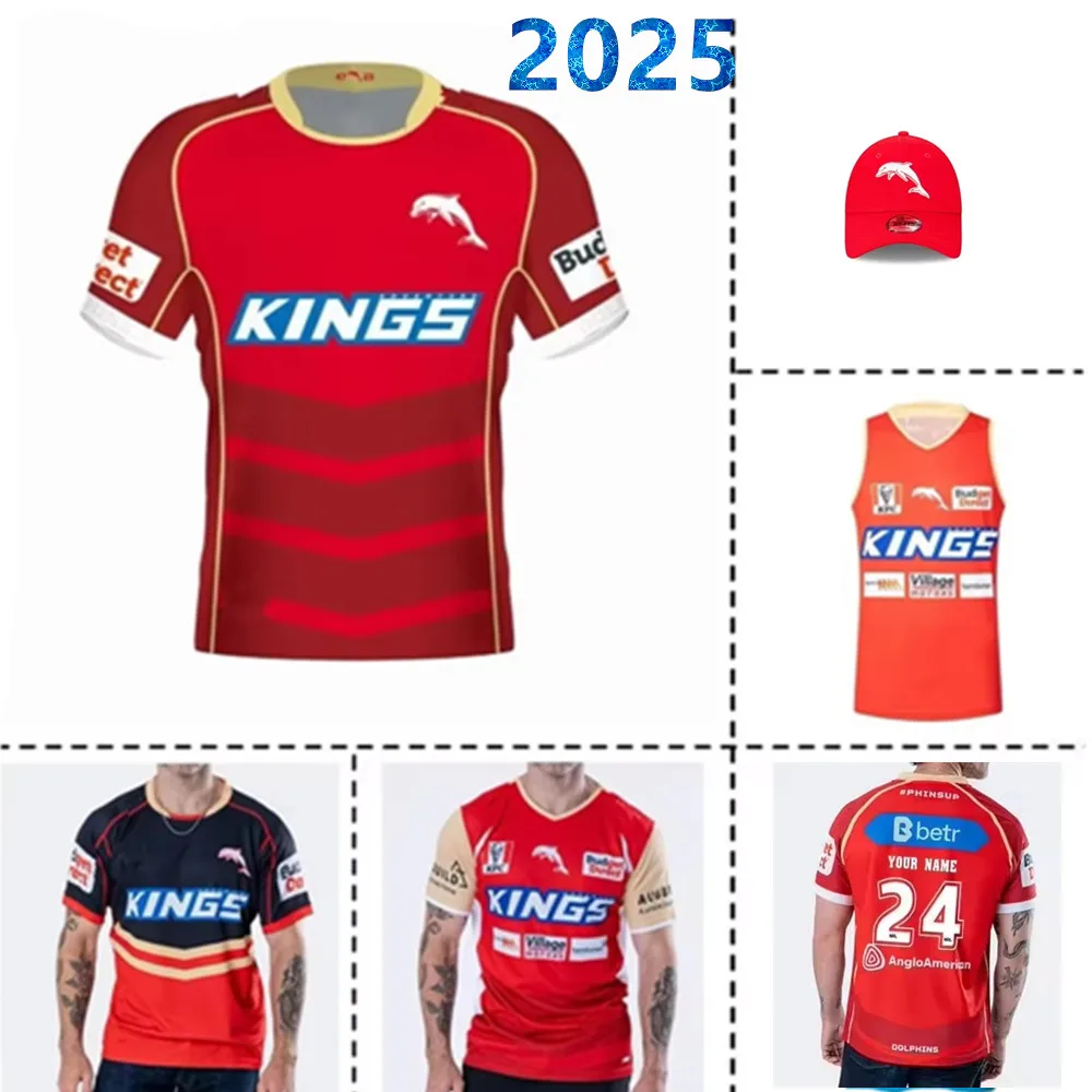 2025 DOLPHINS HOME RUGBY JERSEY 2025/2026 DOLPHINS MEN'S TRAINING TEE SHIRT SINGLET SHORTS Size:S-5XL