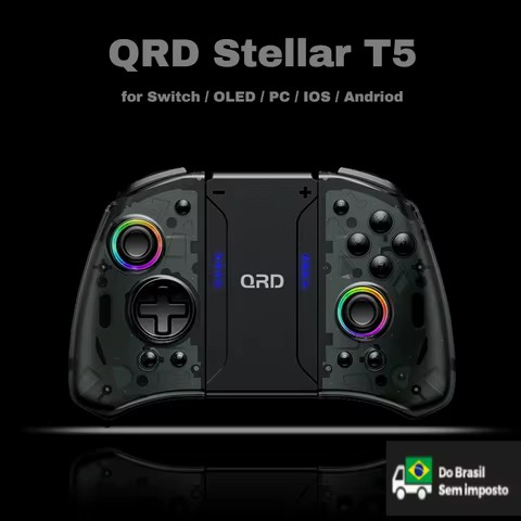 QRD T5 Controle Para Nitendo Switch / Switch /Lite/ Oled Joystick Sem Fio Para PC Gamepad Efeito Hall Bluetooth Wireless Joy-pad