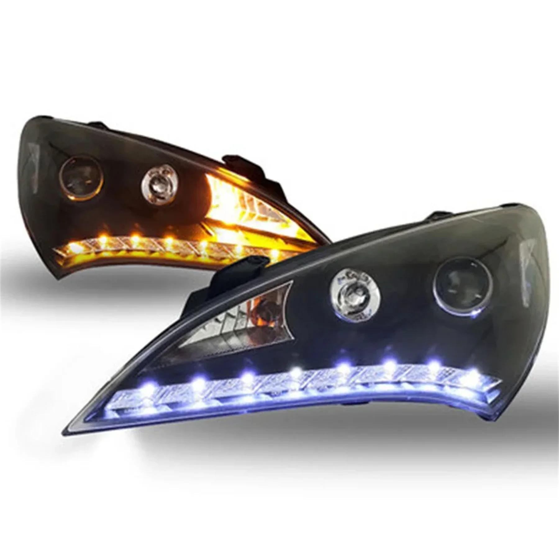 

LED HID Xenon Halogen lamp Headlight DRL Daytime Running Light With Turn Signal for Hyundai ROHENS-Coupe Car Accessories
