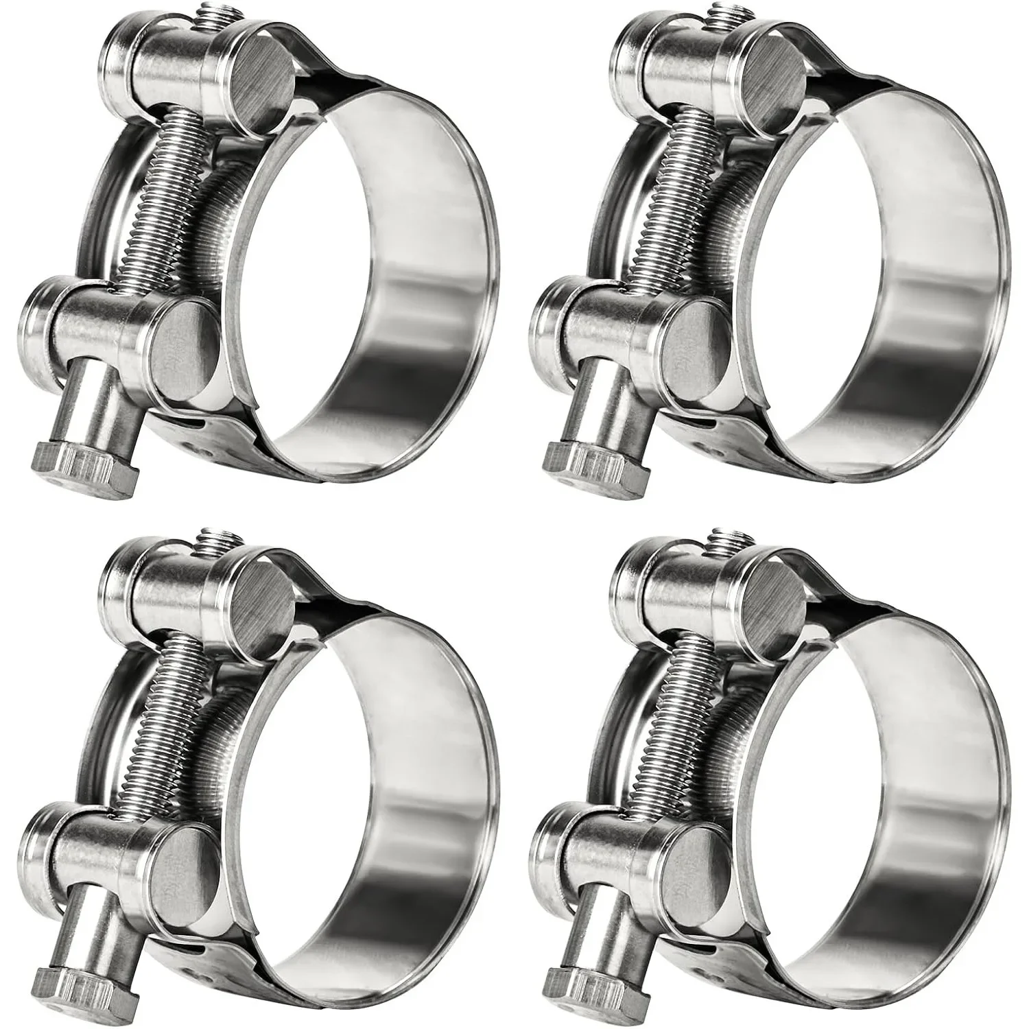 20-Pack Hose Clamps 304 Stainless Steel Heavy Duty Adjustable Clamp for Automotive Plumbing Industrial Pipes Corrosion Resistant