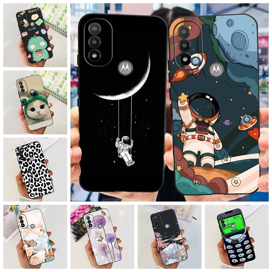 Para motorola moto e20 caso moda preto silicone astronauta capa de telefone para moto e20 xt2155 pára-choques capas motoe20 e 20 funda 6.5"