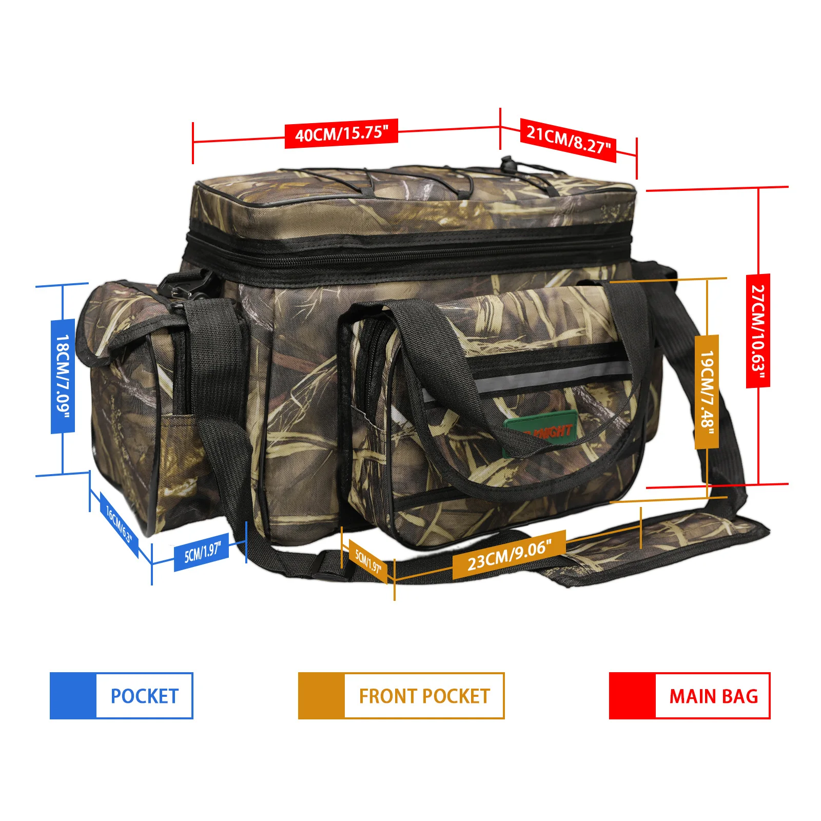 SeaKnight Brand SK003 22L Large Fishing Bag Is Made of Durable Nylon Material, Equipped with Adjustable Shoulder Straps
