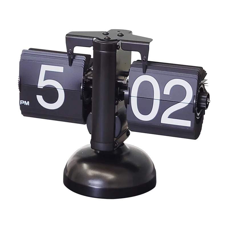 

Automatic page-turning clock retro simple desk clock small balance mechanical page-turning clock
