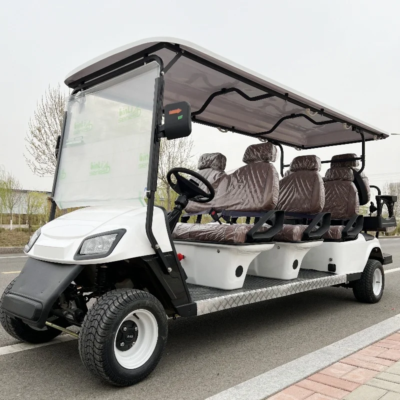 

Graceful Design 6+2 8 Seater 4KW AC Motor Electric Golf Cart 72V Lithium Battery Solar Panels Golf Golf Buggy