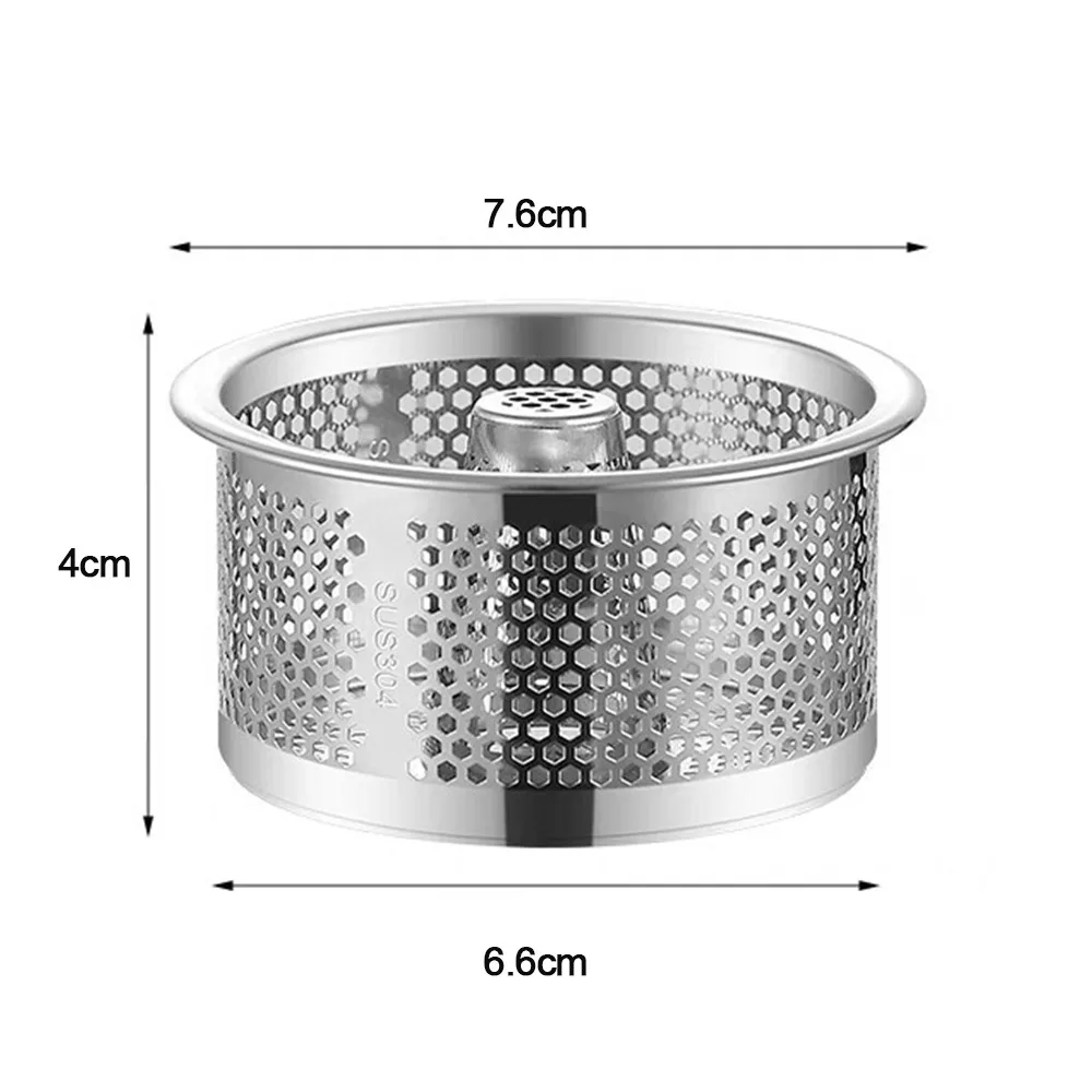 

Stainless Steel Sink Strainer Round Shape Hair Catcher Drain Stopper Mesh Anti-blocking Waste Catcher