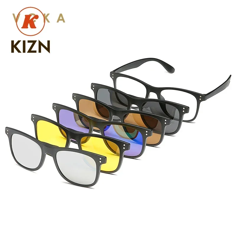 XUKA Men Women 1 Magnet Clip Glasses Custom Optical  NEW Retro  Myopia Prescription  Sports 6 inSunglassesDriving Eyewear -1