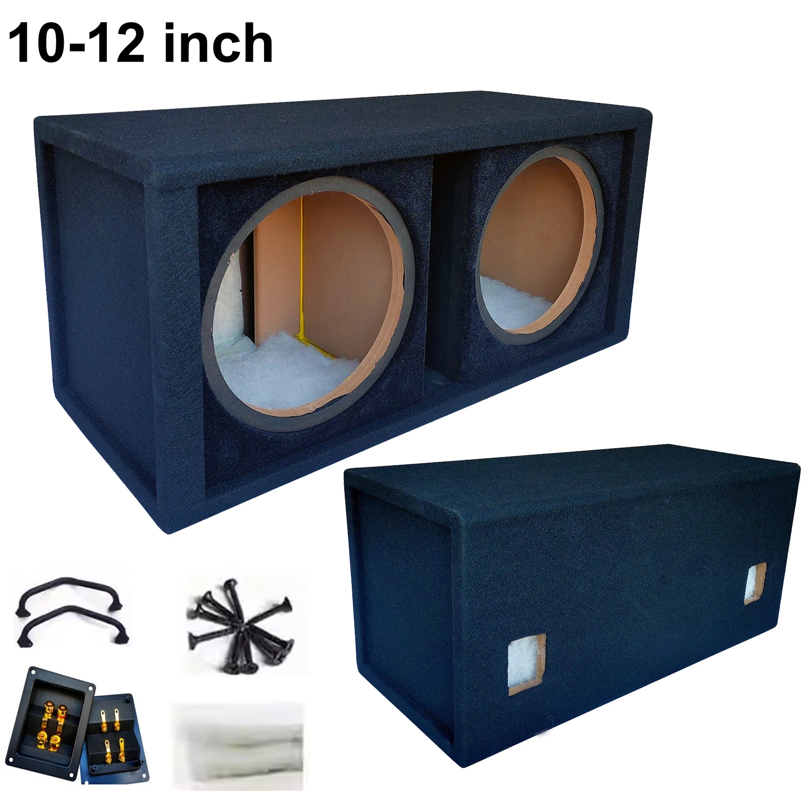 

Double 10 12 inch subwoofer enclosure, car subwoofer speaker housing dual hole integrated box
