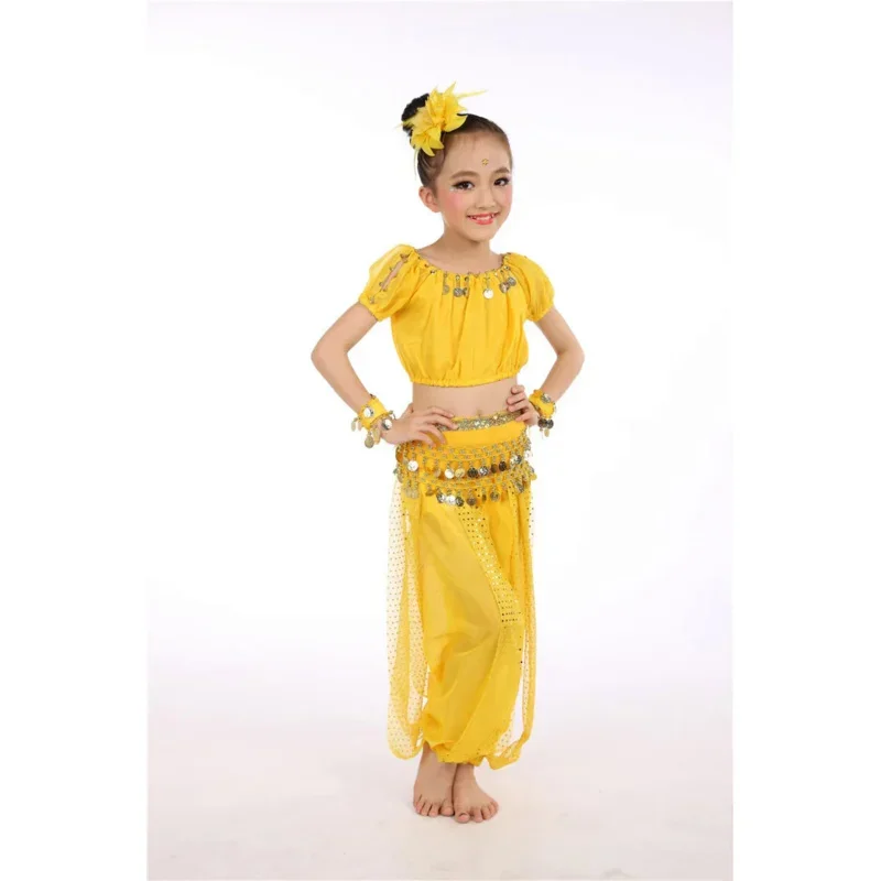 2019 New Kids Belly Dance Costumes Set Children\'s Indian Dance Costume 5-piece Set Girls Belly Dancing India Bellydance Clothes