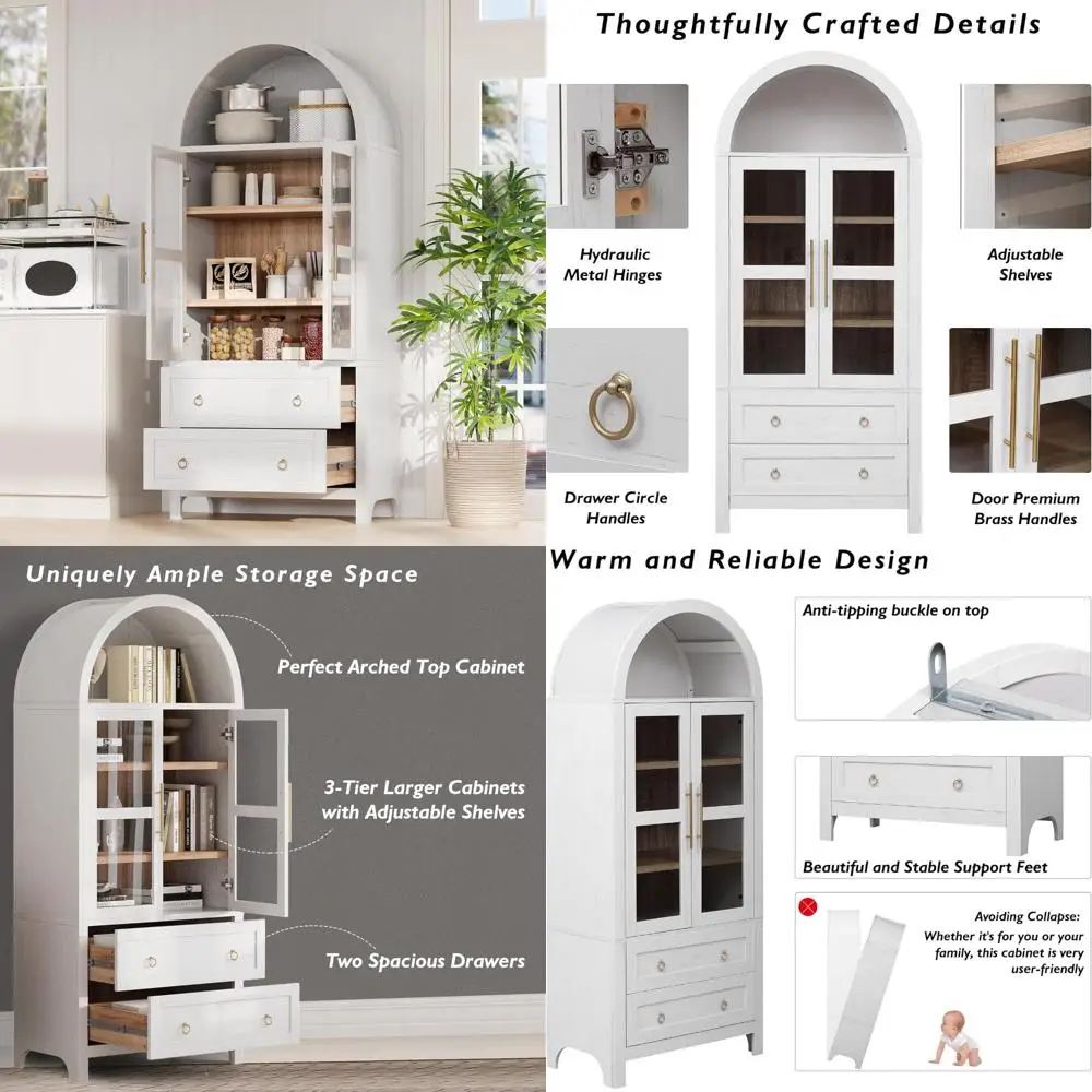 

6-Tier Geometric Wooden Bookcase with Cabinet, Freestanding Display Shelves, Anti-Tipping Feature, S-Shaped Bookshelf for Home a