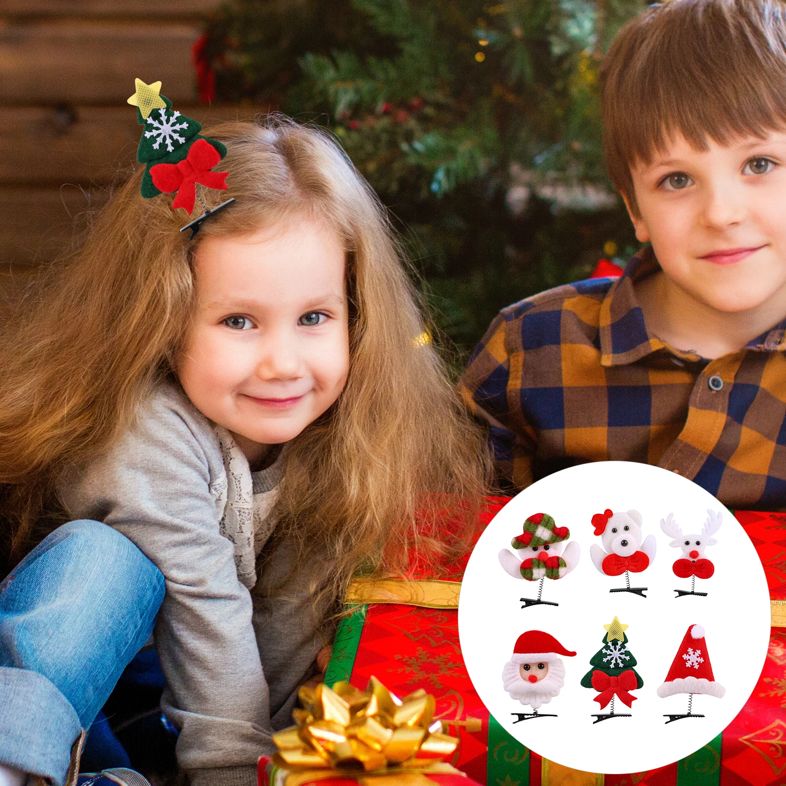

6 Pcs Christmas Hair Clips Adults Hairpin Party Barrettes for Girls Holiday Cute