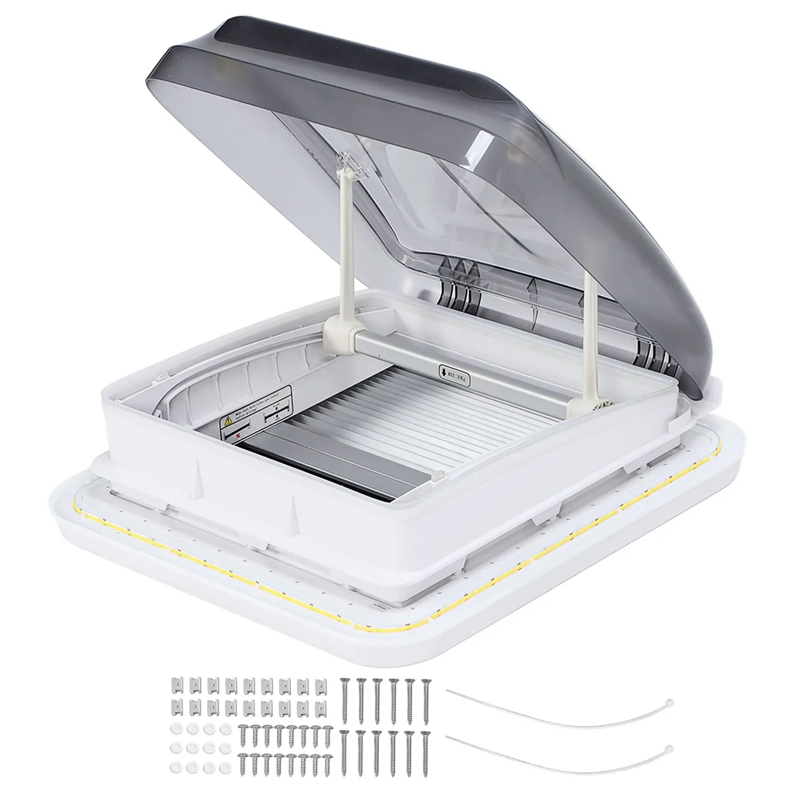 RV Roof Vent Pushed Outwards Rv Skylight Window 402mm Length 402mm Width Push and Pull Opening  for RV  Motorome