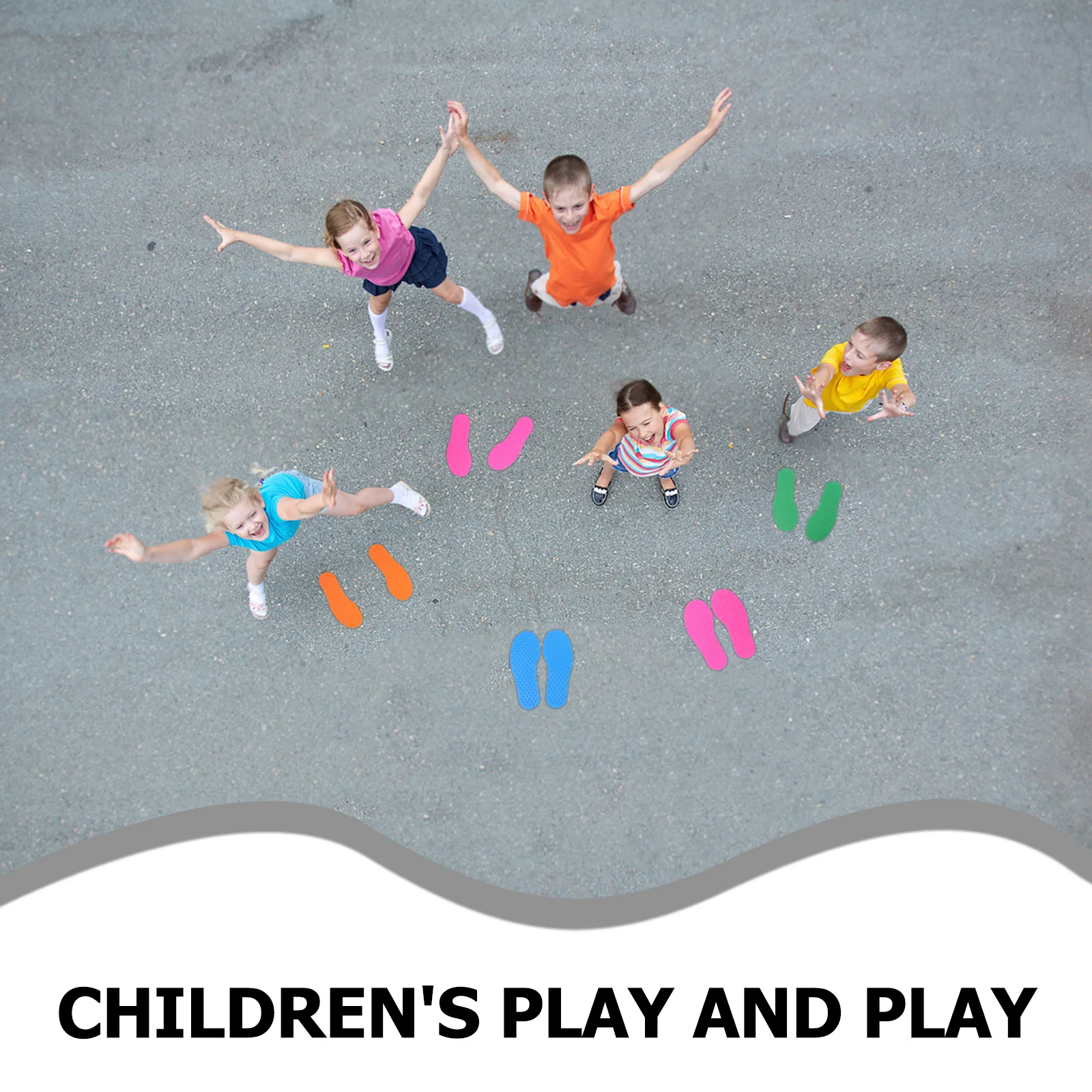 6쌍 발 모양 카펫 바닥 마커 미끄럼 방지 고무 스팟 교실 감각 훈련 유치원 야외 활동용