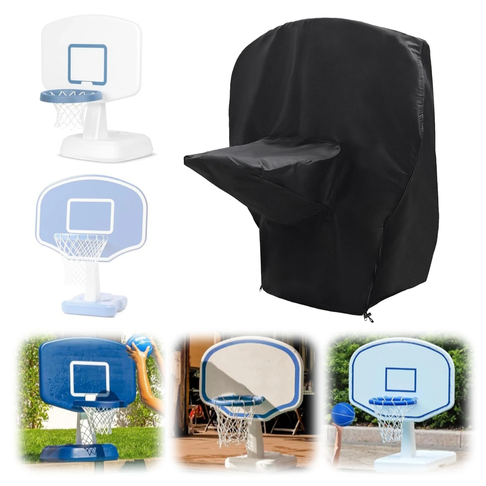 Waterproof Pool Basketball Hoop Cover Oxford Cloth Sun Protection Adjustable Drawstring All Season Outdoor Dust Proof Cover