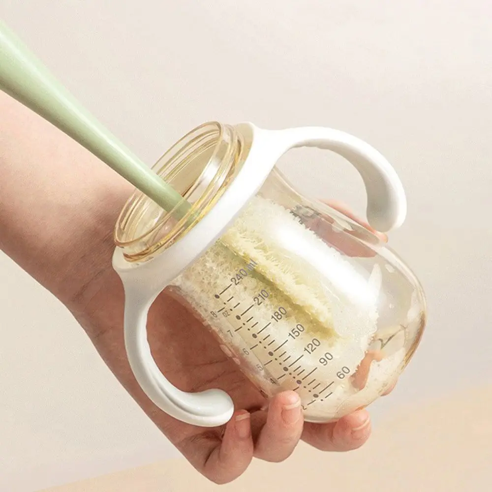 

Brush With Handle Sponge Extrudable Milk Bottle Brush Water Cup Brush Long Handle Baby Bottle Brush Kitchen Tools