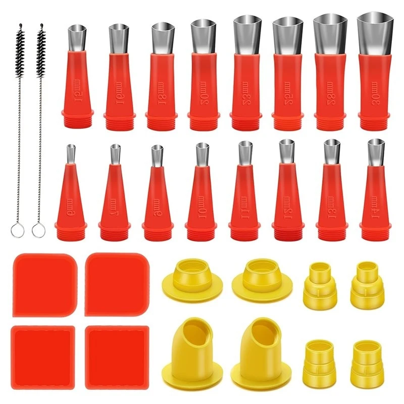 30Pcs Caulking Finisher Kit, Nozzle Tips Reusable Nozzle Coating Caulking Tool Kit For Bathroom Doors Window-[ToolMr A83]