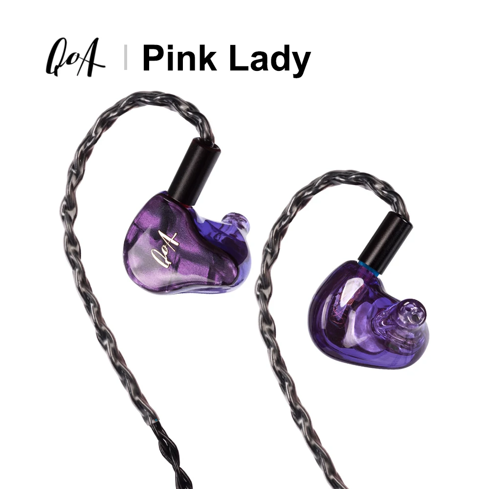 

QOA PINK LADY In-Ear Earphone IEM 2BA+1DD Hybrid Driver DJ Monitor Earbuds With 0.78mm 2Pin Detachable Cable Headset KINERA