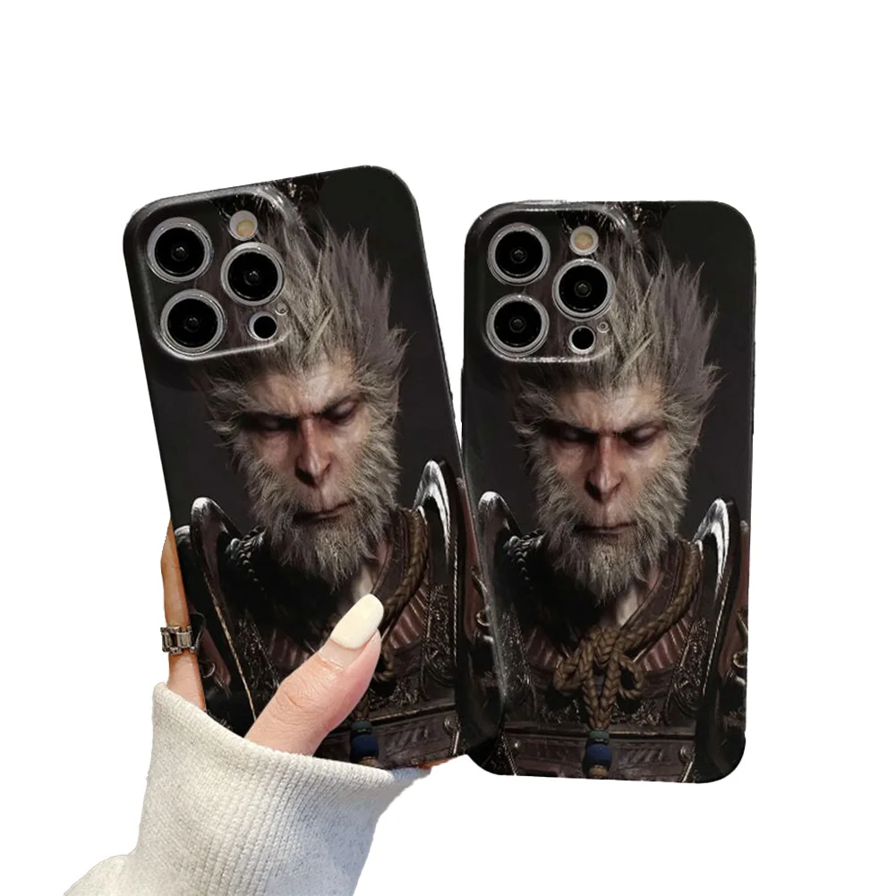 جراب مقاوم للصدمات صلب للهاتف ، أسطورة سوداء صن ووكونغ ، جراب هاتف نحيف مضاد للسقوط ، جراب هاتف كرتوني لهاتف آيفون 15 برو