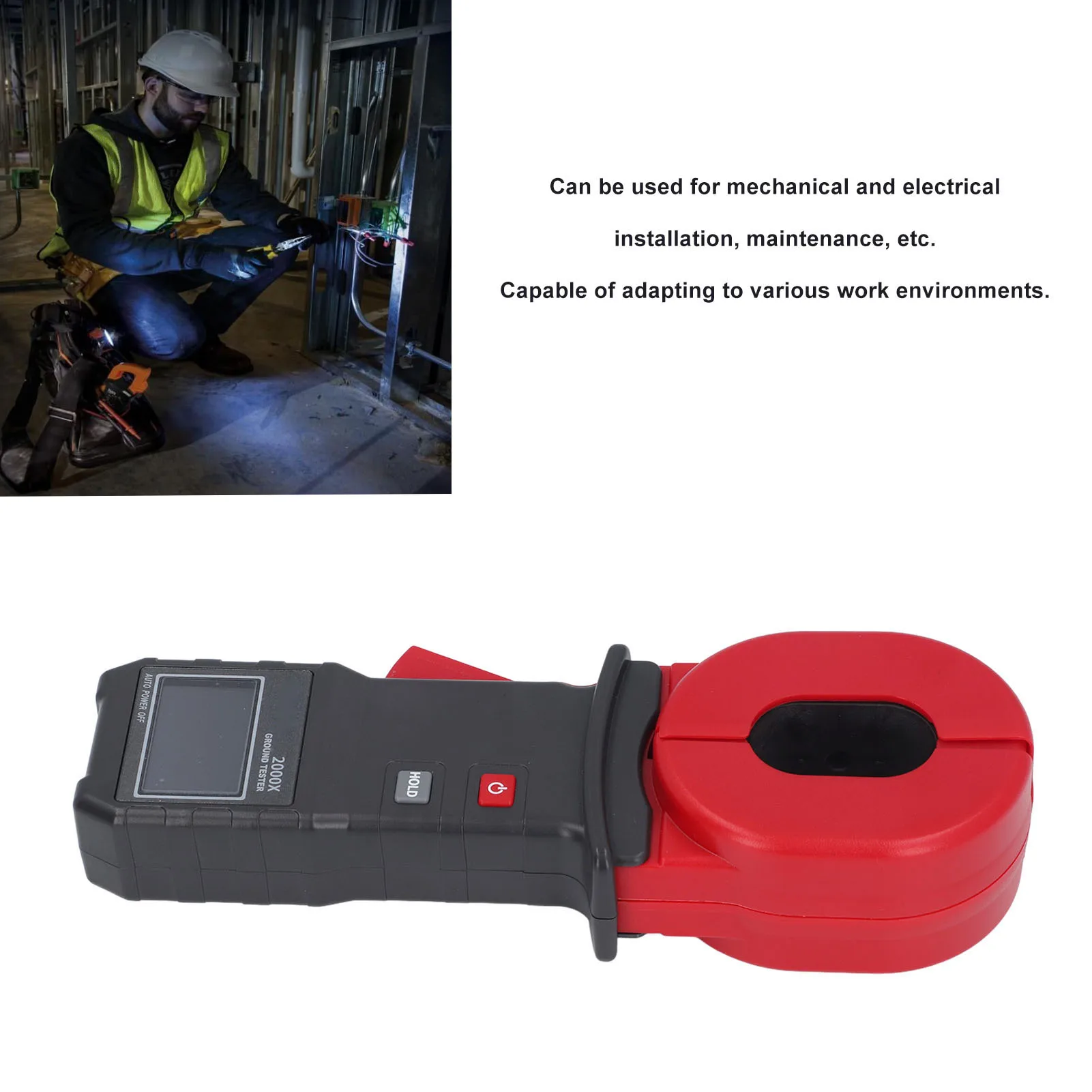 접지 저항 테스터 0-20A 측정 범위 유지 관리용 간편한 접지 저항 측정기 0.01~500Ω