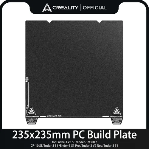 Imagen 1 del producto Actualización de placa de plataforma de PC de un solo lado Creality para Ender-3 V3 SE/KE 235x235mm placa de construcción de glaseado accesorios de impresora 3D