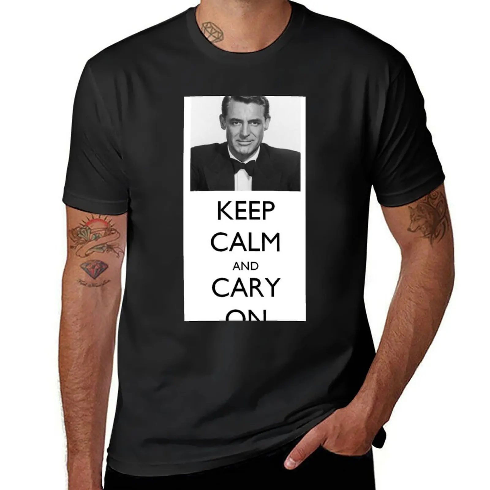 Keep Calm and Cary (Grant) On T-Shirt oversized Aesthetic clothing black t-shirts for men