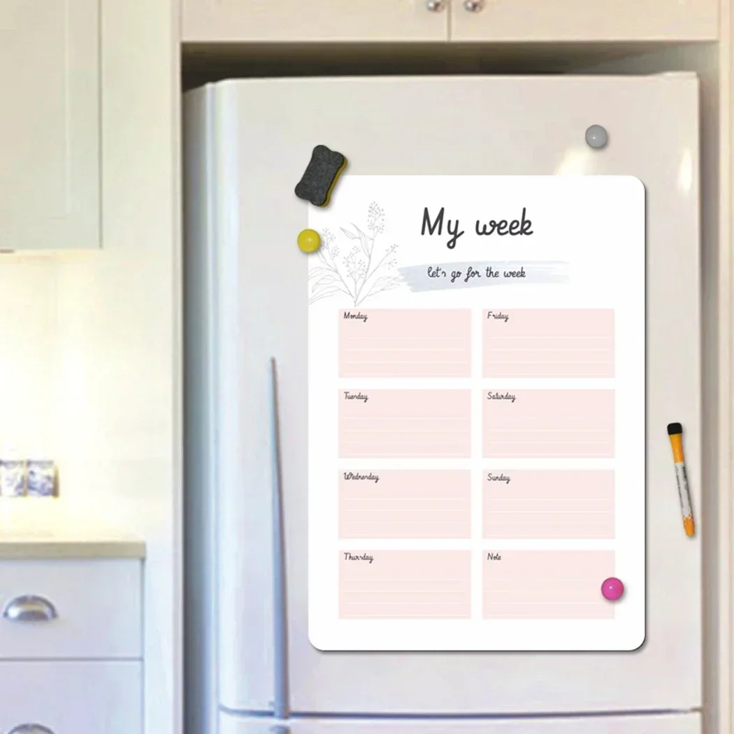 Magnetic Whiteboard Fridge Magnets Schedule Fridge Planner Writing Record Message Board Remind Memo Kitchen Notice Board