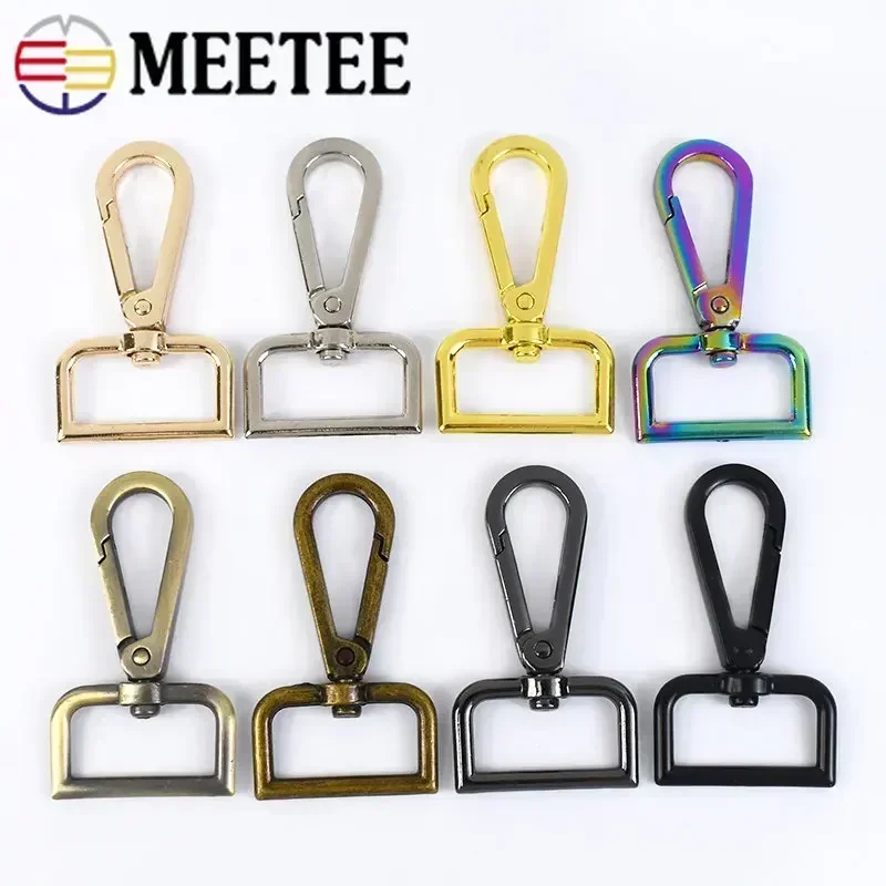 10/30Pcs Meetee 20-50mm Metal Buckles Carabiner for Bag Lobster Clasps Swivel Trigger Clips Snap Hook DIY Handbag Accessories