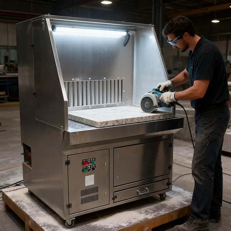 Downdraft Grinding Table for Metalworking and Stone Cutting High Efficiency Dust Extraction Clean Work Area