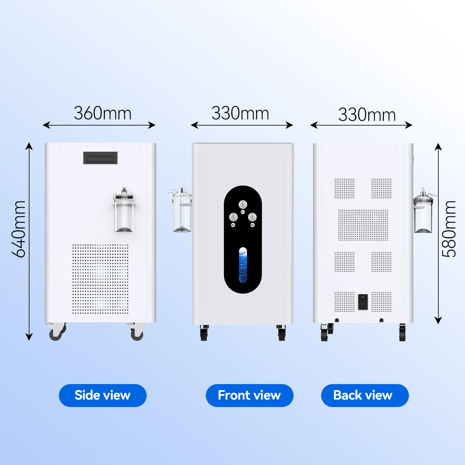 آلة استنشاق الهيدروجين والأكسجين سعة 6000 مل من Suyzeko: جهاز علاج الاستنشاق الجزيئي H2، مكثف O2 ومولد مياه H2 #6