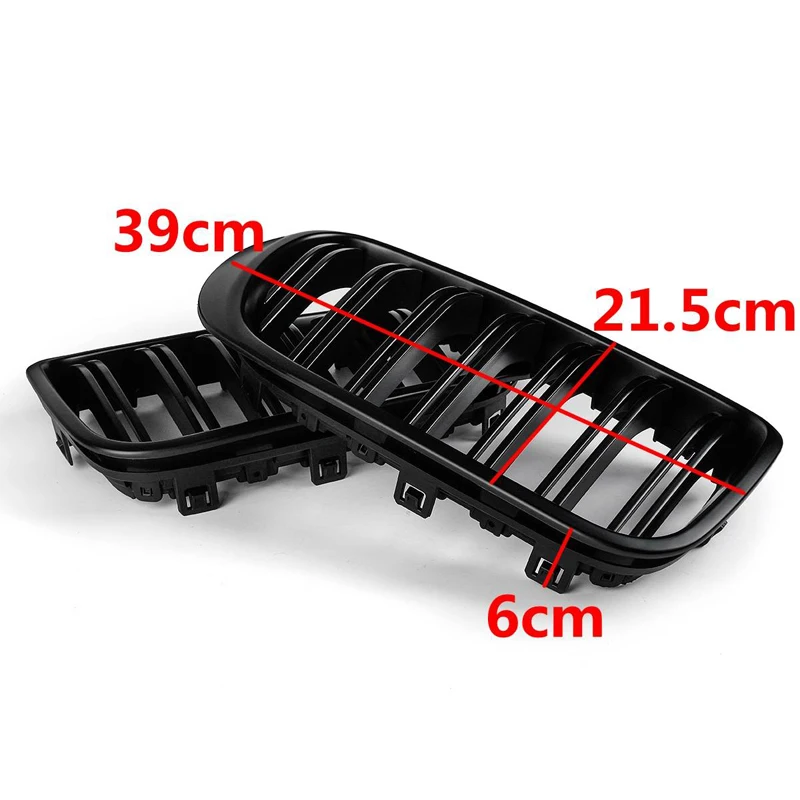 1 Pair Front Kidney Grilles Matte Gloss Black For BMW X3 X4 F25 F26 14-17 Replacement Racing Front Bumper Grilles Car Styling