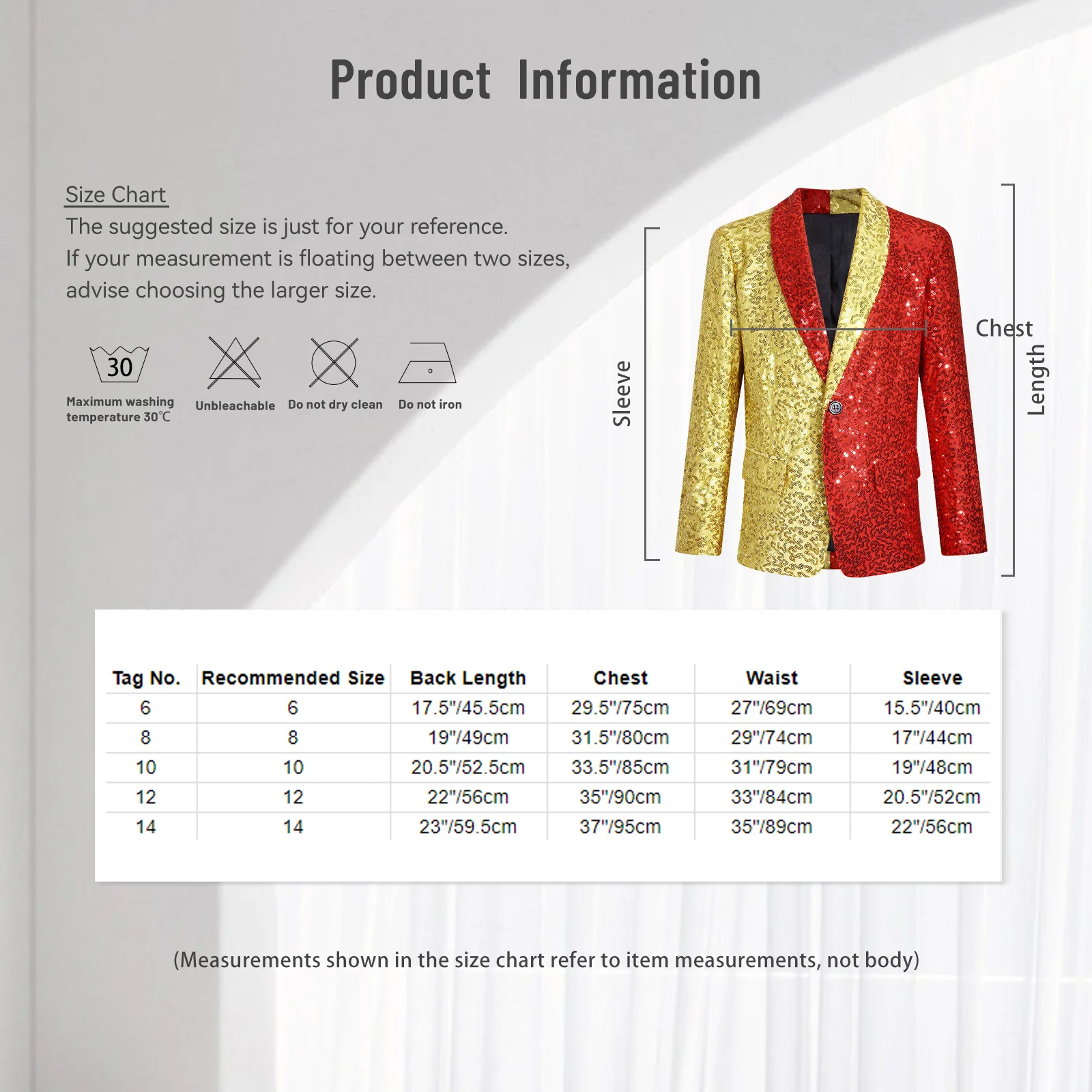 Kids Boys Formal Jacket Sparkling Sequins Blazer Jacket One Button Formal Dress Suit Blazer Coat Stage Performance Parry Costume